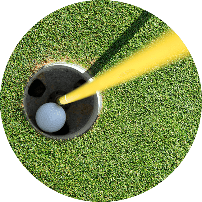 Golf cup with ball